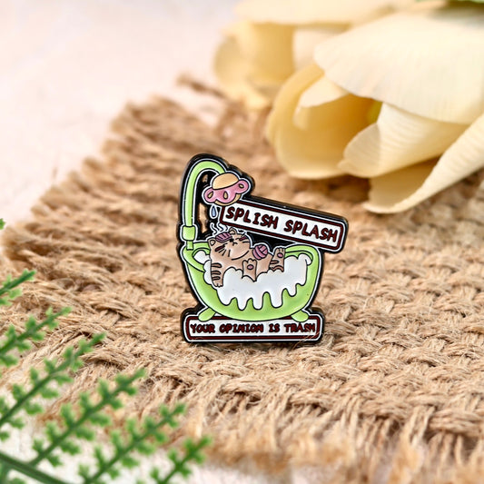 Bathing Cat Badge
