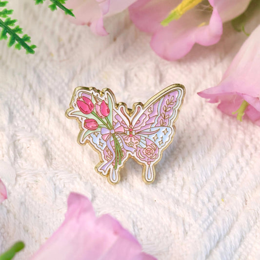 Butterfly Flower Badge
